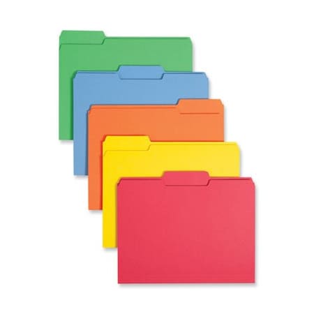 Smead Smead, COLORED FILE FOLDERS, 1/3-CUT TABS, LETTER SIZE, ASSORTED, 100PK 11943